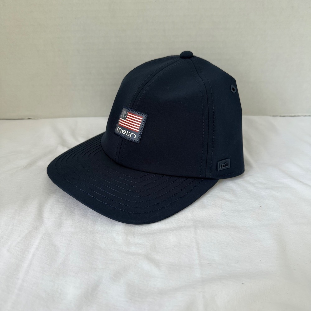 Melin Hydro The Legend Hat Men Classic Navy Americana Flag Patch NWT